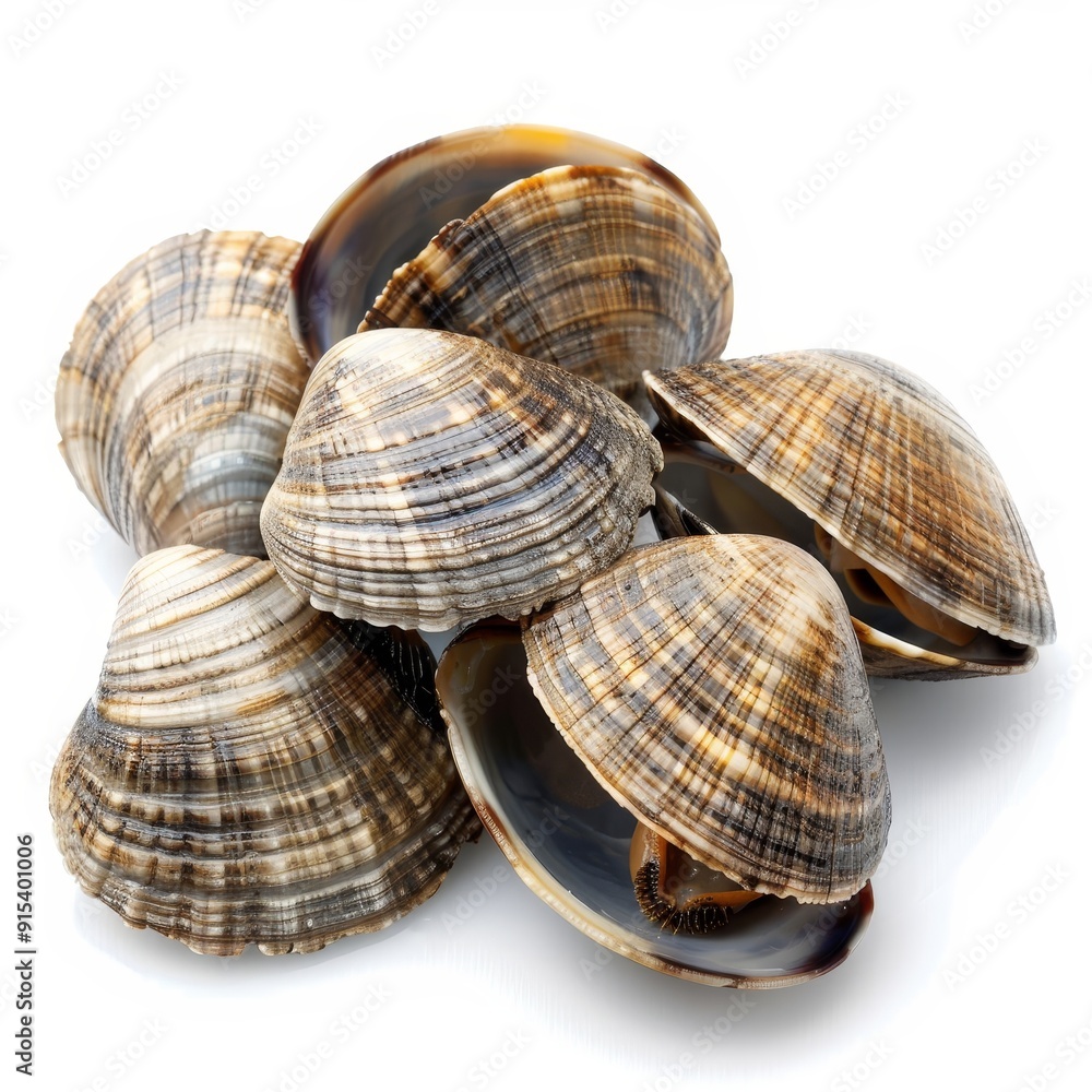 Fresh clams on white background. Fresh clams on white background.