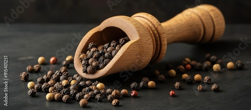 Pepper mill and whole peppe...