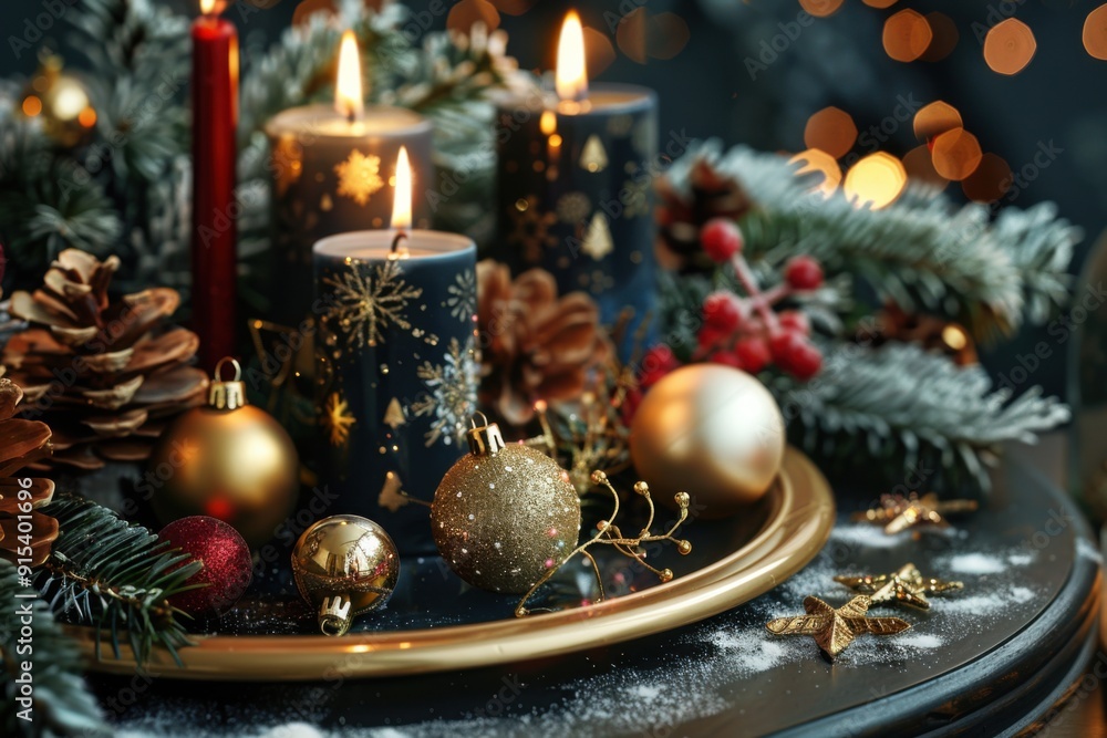 Christmas Candle Centerpiece with Pinecones and Greenery: A Rustic and Festive Holiday Display with Cozy Charm Christmas Candle Centerpiece with Pinecones and Greenery: A Rustic and Festive Holiday Display with Cozy Charm