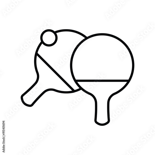 ping pong  line icon with white background vector stock illustration