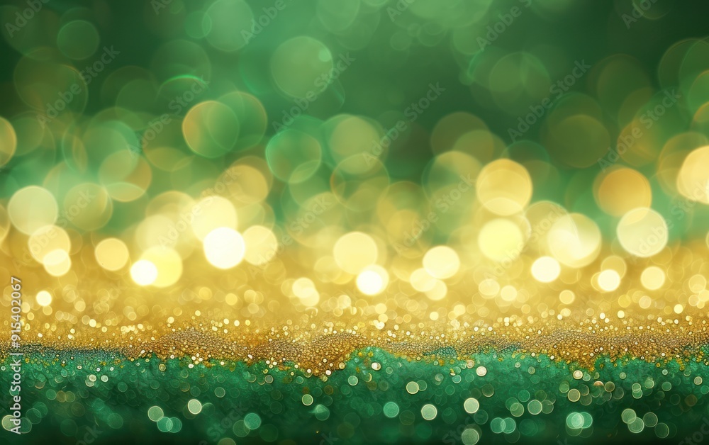 Abstract Green and Gold Bokeh Background Abstract Green and Gold Bokeh Background
