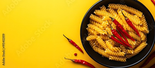 Colorful fusilli pasta drie...
