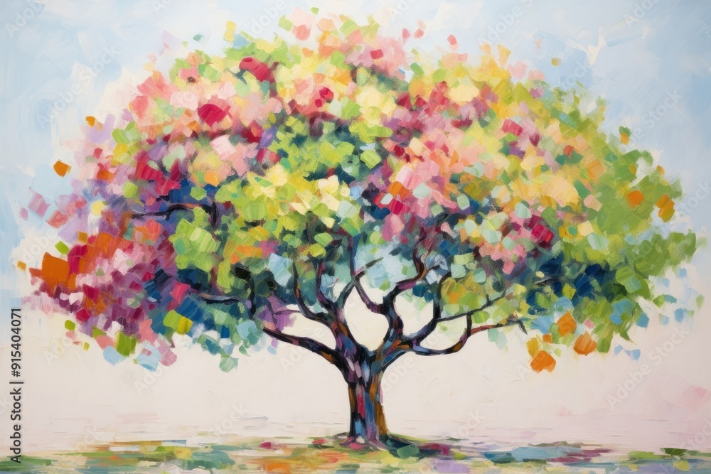 Fototapeta premium Apple tree painting flower plant.