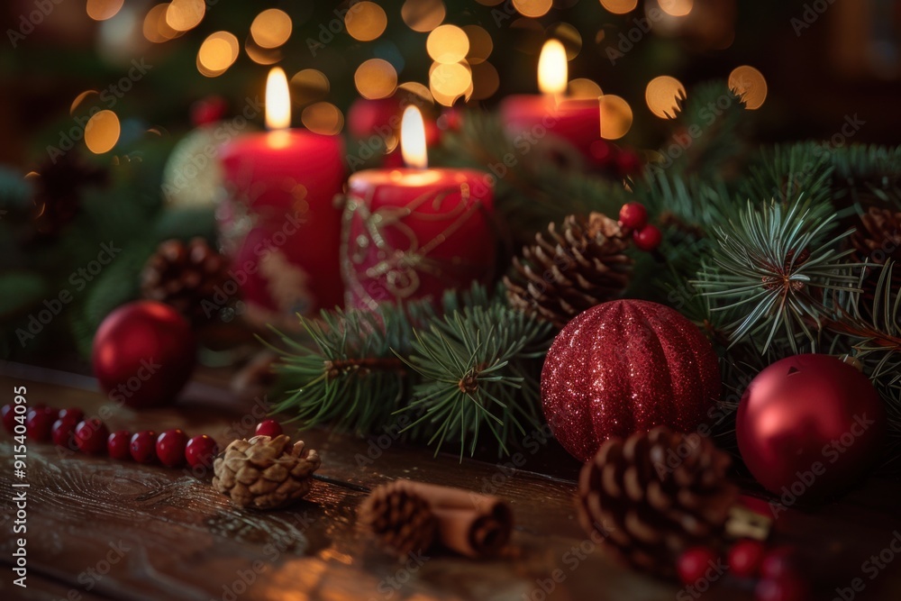 Christmas Candle Centerpiece with Pinecones and Greenery: A Rustic and Festive Holiday Display with Cozy Charm Christmas Candle Centerpiece with Pinecones and Greenery: A Rustic and Festive Holiday Display with Cozy Charm