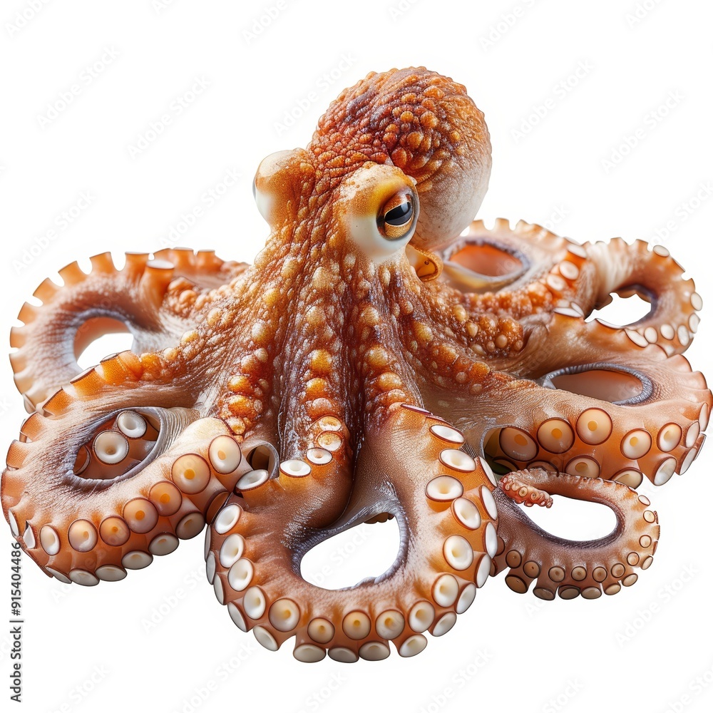 Obraz premium Octopus isolated on white background. Octopus vulgaris.