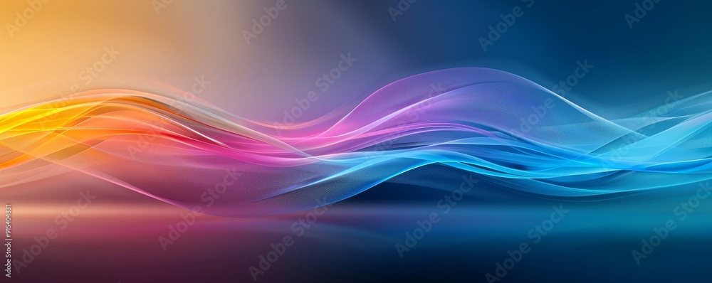Naklejka premium Abstract Blue and Pink Gradient Dots Wave Technology Background