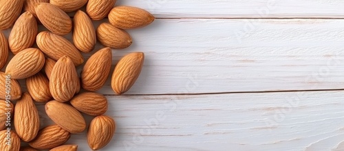 almonds background of a whi...