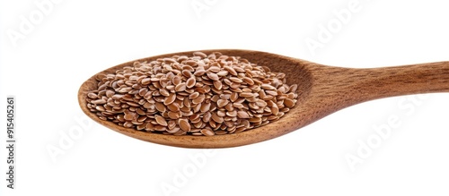 Brown flax seeds Linseed in...