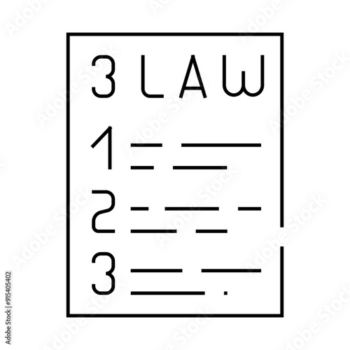 isaac asimov 3 laws of robotics line icon vector. isaac asimov 3 laws of robotics sign. isolated contour symbol black illustration