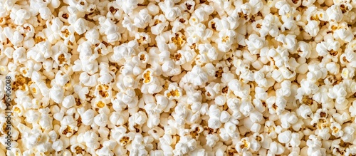 Top view of delicious popcorn texture. with copy space image. Place for adding text or design