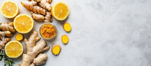 Lemon turmeric root and gin...