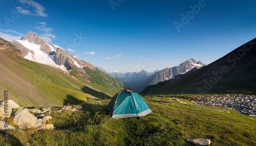 Mountain camping in a national park.