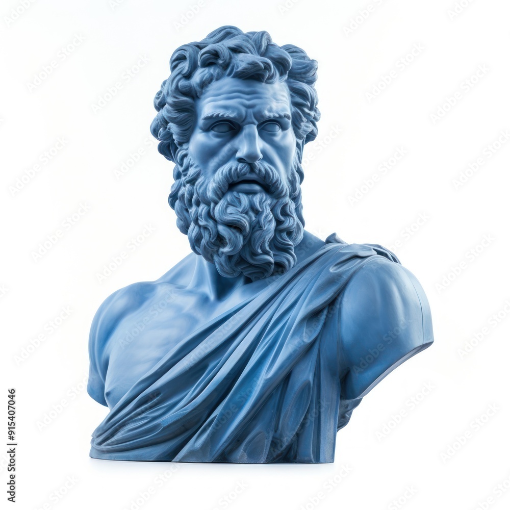 Obraz premium Blue classical sculpture bust art