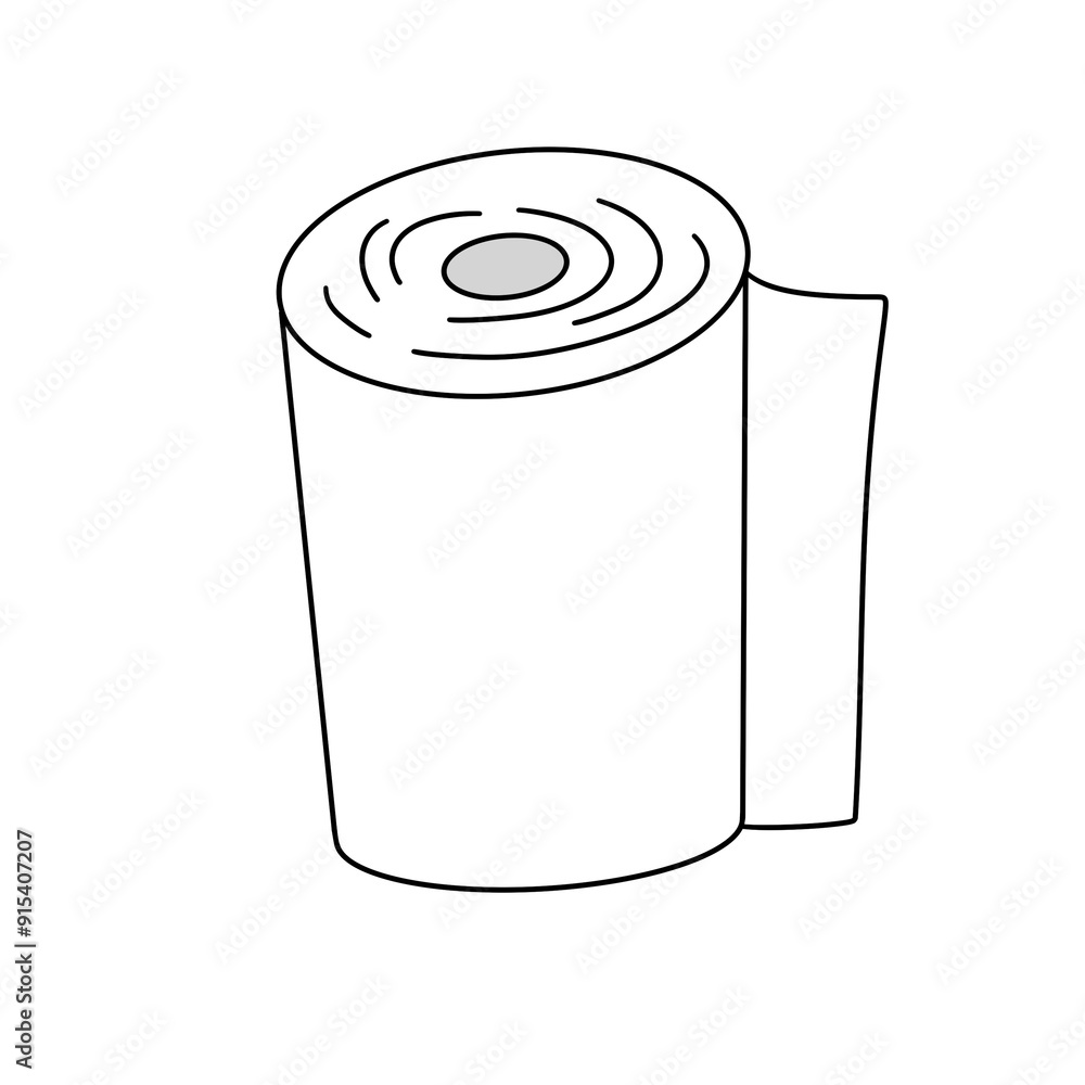 A roll of toilet paper is shown in a white background