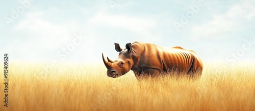Black rhinoceros feeding on...