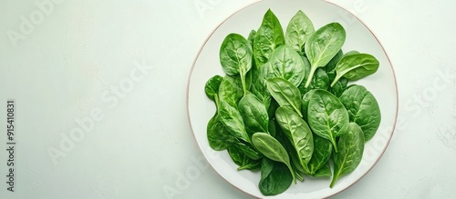A group of fresh spinach le...