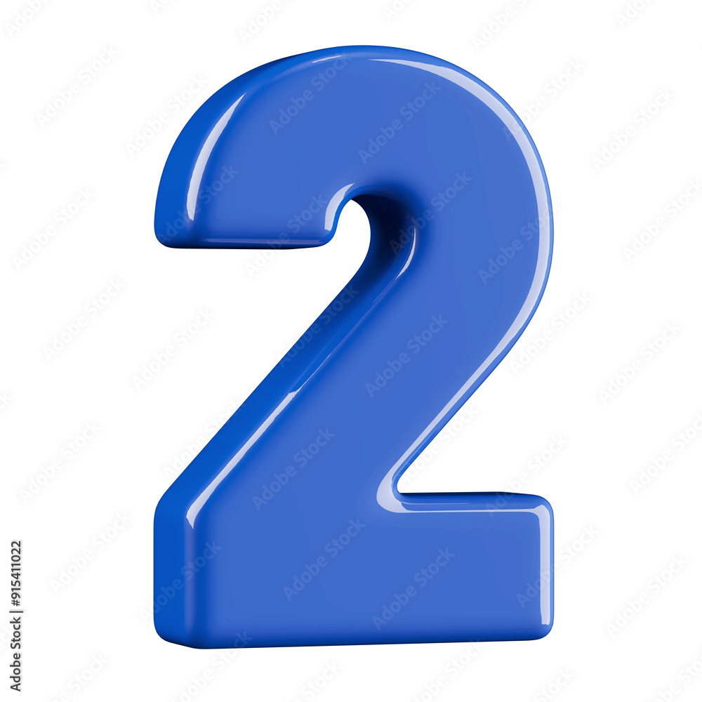 Blue 3D Number 2 Blue 3D Number 2