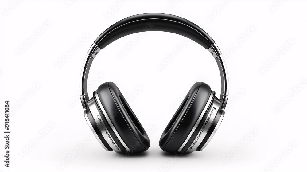 A set of headphones on a white background A set of headphones on a white background