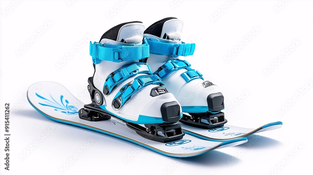 A snowboard on a white background A snowboard on a white background