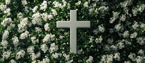 Outdoor religious cross sur...