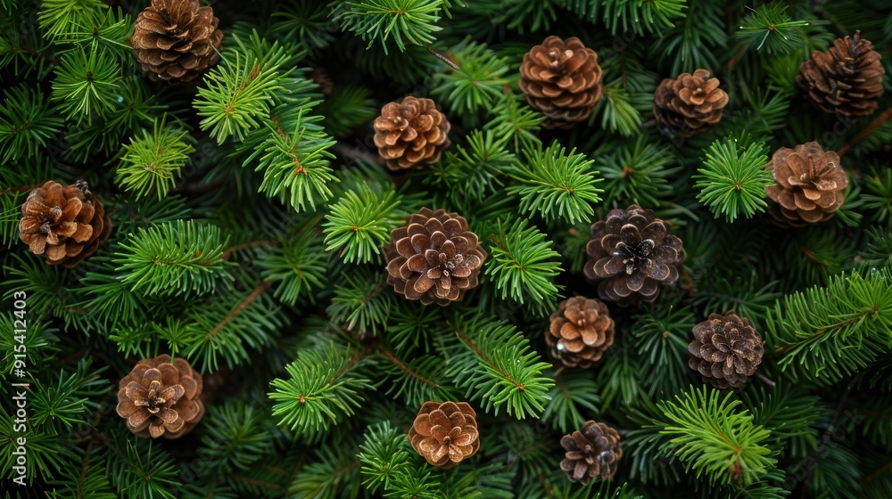 A close-up view of a Christmas tree branch with pine cones. The image features a natural, rustic aesthetic and evokes a sense of warmth and holiday cheer. A close-up view of a Christmas tree branch with pine cones. The image features a natural, rustic aesthetic and evokes a sense of warmth and holiday cheer.