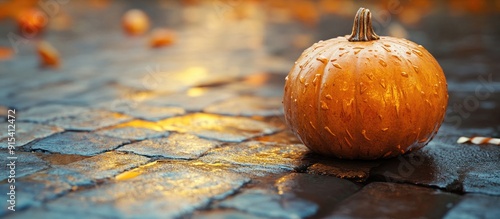 Closeup of pumpkin texture ...