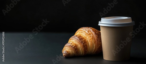 Paper cup of hot coffee wit...
