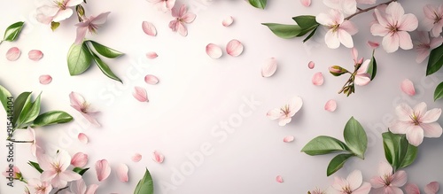 Blooming flowers and leaves...