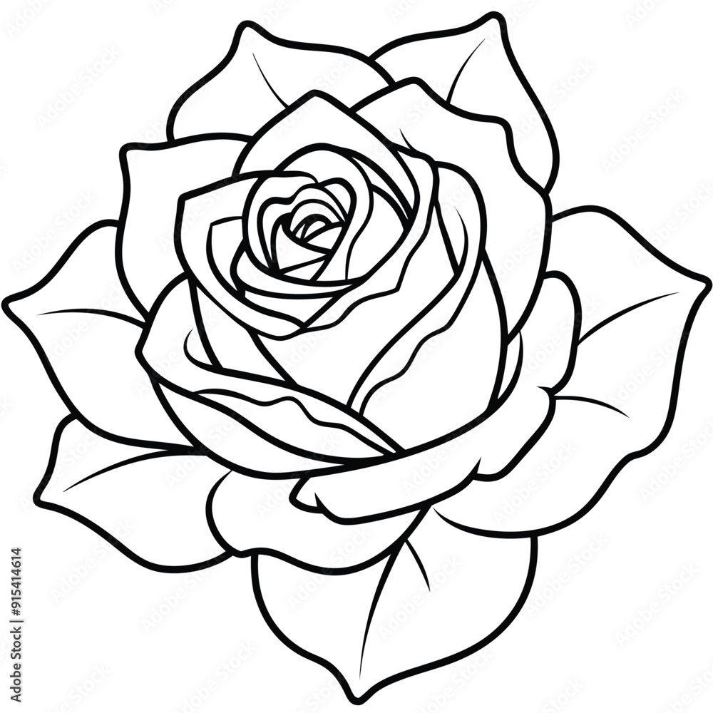 rose black and white vector illustration for the coloring book vector illustration rose black and white vector illustration for the coloring book vector illustration