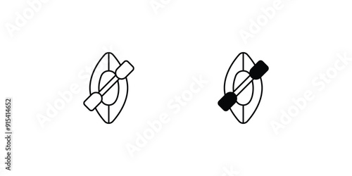 kayak  set icon with white background vector stock illustration