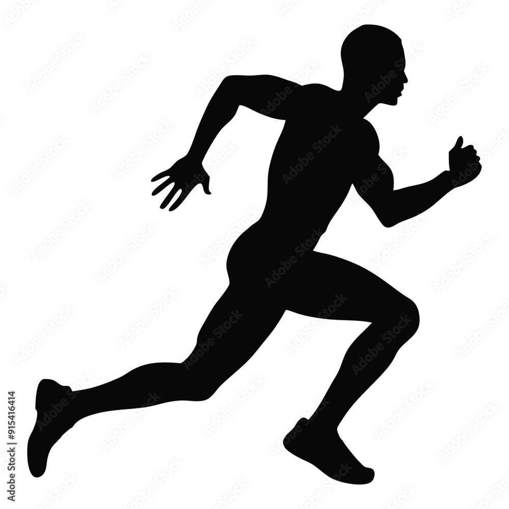Dynamic Running Man Silhouette Dynamic Running Man Silhouette