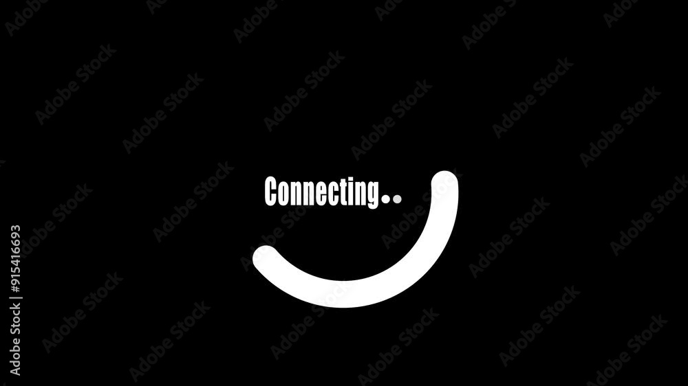 Connecting progress animated with on a black background.
Connecting progress animated with on a black background.