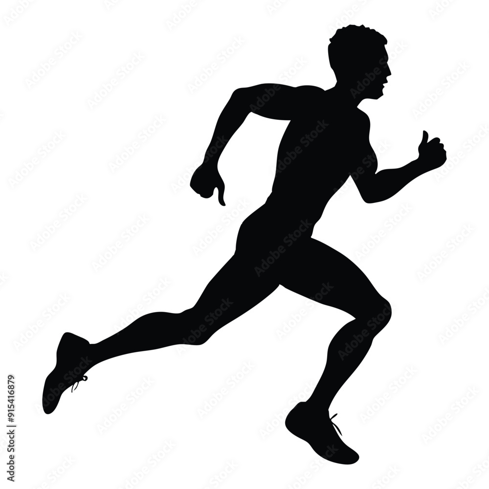 Dynamic Running Man Silhouette Dynamic Running Man Silhouette