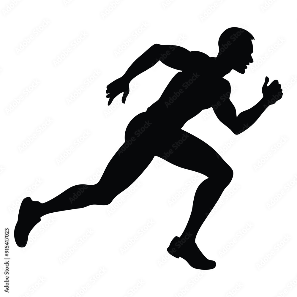 Dynamic Running Man Silhouette Dynamic Running Man Silhouette