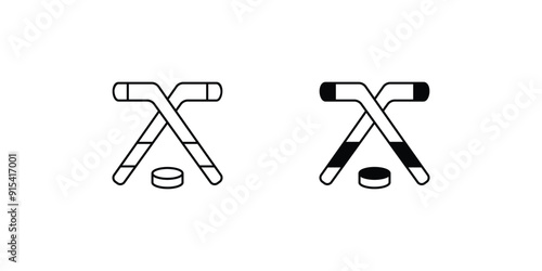 Canvas Print ice hockey  set icon with white background vector stock illustration