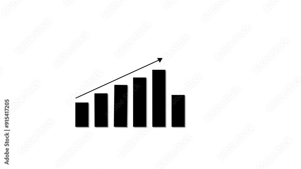 Business graph icon with animation on a white background. Business graph icon with animation on a white background.