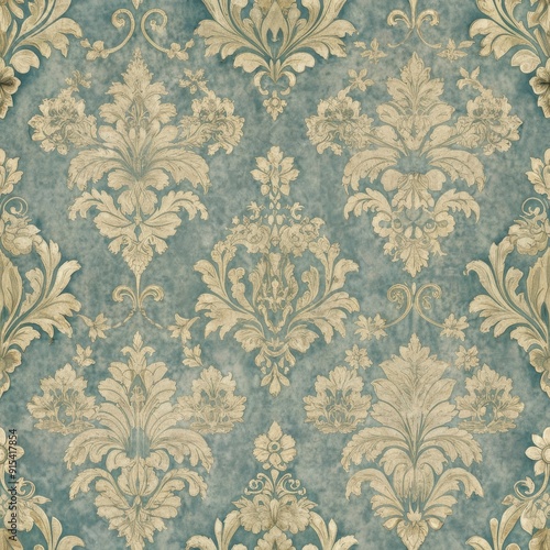 Wallpaper Mural grunge floral vintage wallpaper in seamless pattern Torontodigital.ca