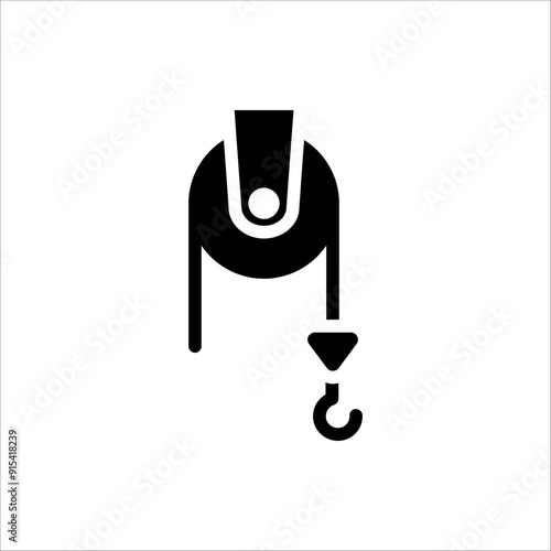 Pulley icon. Pulley system icon vector illustration for web design.