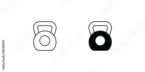 kettle bell  set icon with white background vector stock illustration