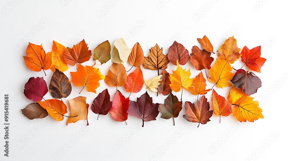 Autumn Leaf Arrangement on White Background Autumn Leaf Arrangement on White Background