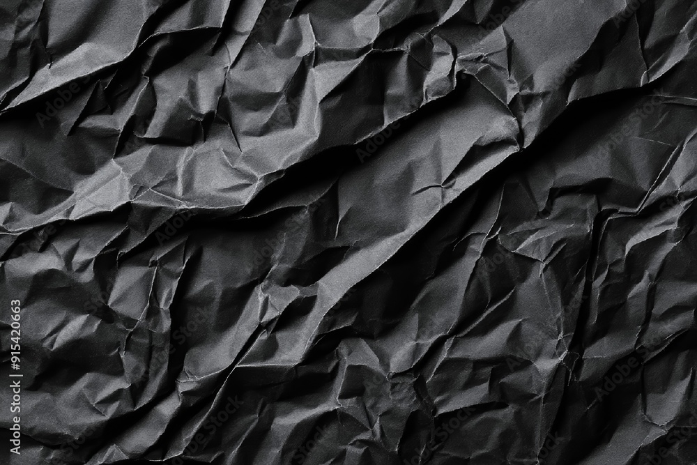 Abstract Crumpled Black Paper Texture Abstract Crumpled Black Paper Texture
