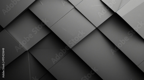 Black and White Geometric Background, Generative AI Illustration