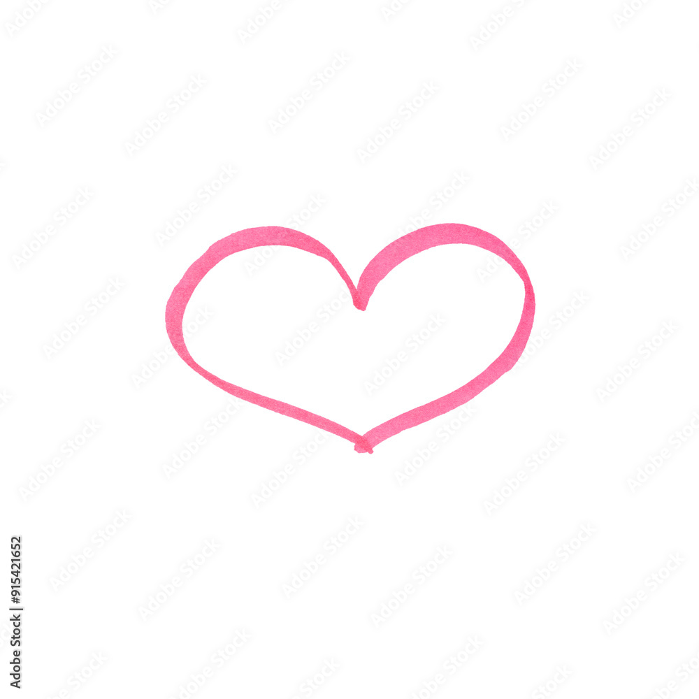 Isolated drawing of a heart with a red marker. Isolated drawing of a heart with a red marker.