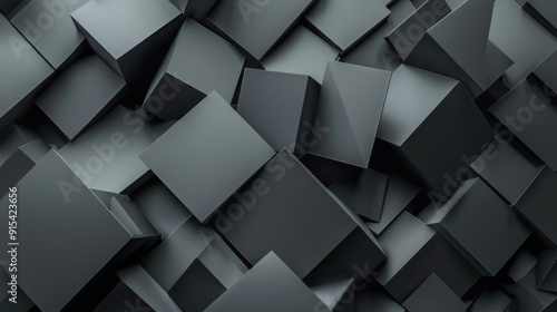 Black and White Geometric Background, Generative AI Illustration