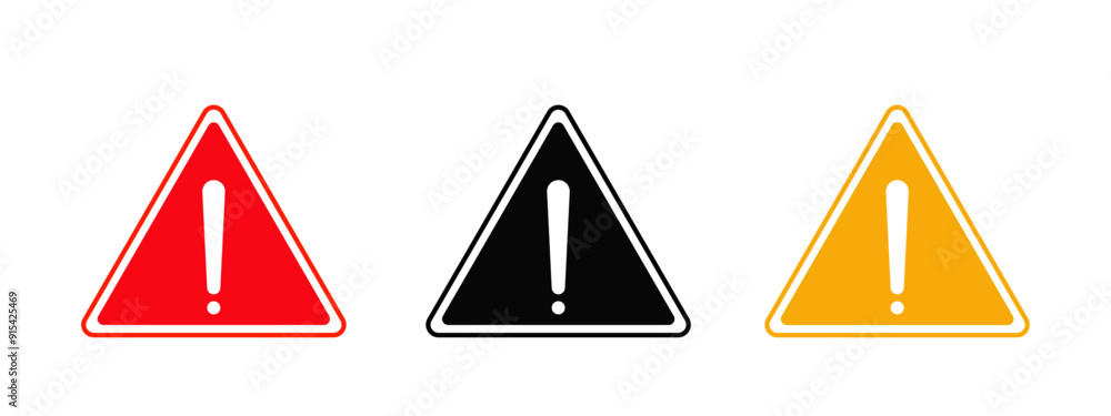 warning signs. caution alarm collection. warning triangle, red, orange, black. exclamation mark of warning vector. warning signs. caution alarm collection. warning triangle, red, orange, black. exclamation mark of warning vector.
