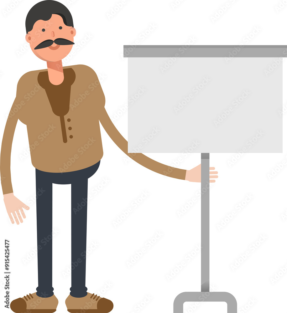 Old Man Character Presenting Whiteboard
Old Man Character Presenting Whiteboard