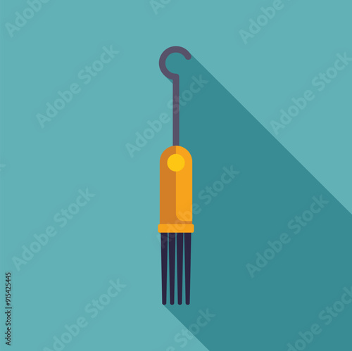Hookah coal lighter with a long shadow on a turquoise background