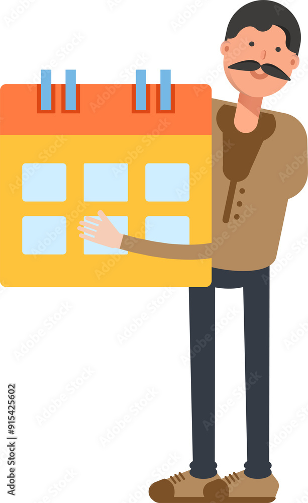 Old Man Character Holding Calendar
Old Man Character Holding Calendar