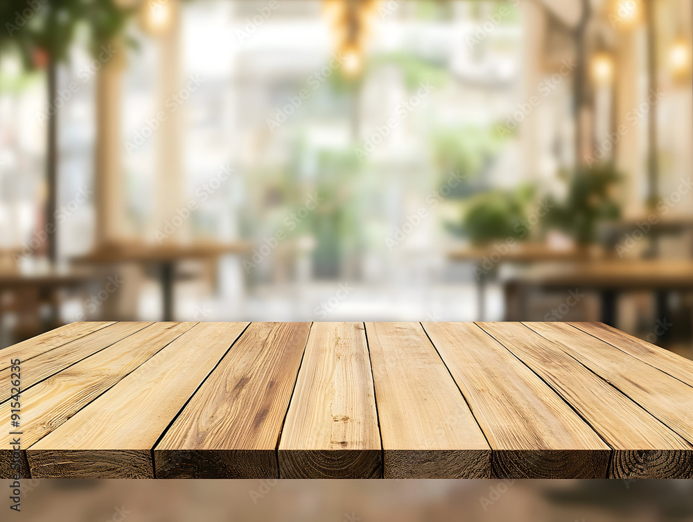 Wooden board empty table in front of blurred background. Perspective brown wood over blur in coffee shop - can be used for display or montage your products.Mock up for display of product. Wooden board empty table in front of blurred background. Perspective brown wood over blur in coffee shop - can be used for display or montage your products.Mock up for display of product.