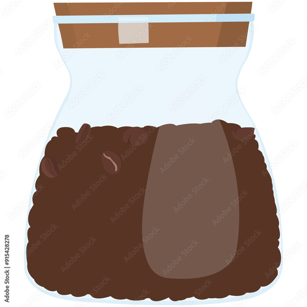Coffee beans in a jar. Coffee beans in a jar.